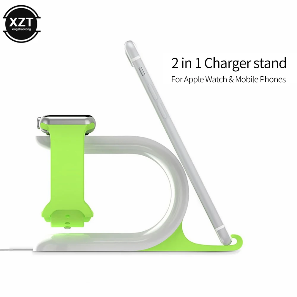 2 in 1 Multi Charging Dock Stand Docking Station Charger Holder for Apple Watch for iPhone Mobile Phone Tablet Support