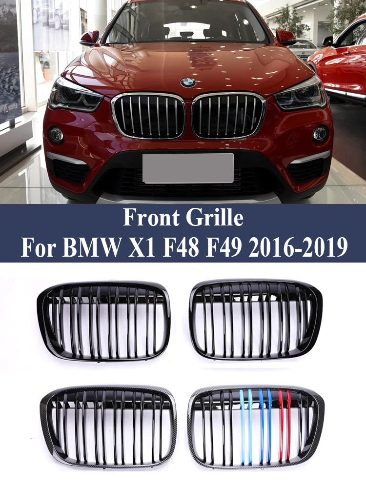 Нижний передний бампер Kindey Facelift для BMW X1 F48 F49 2016-2019, покрытие гриля, глянцевый черный цвет M, решетка XDrive, замена автомобиля