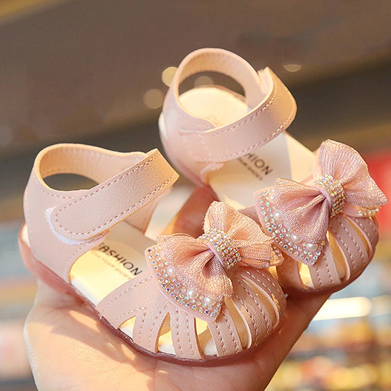 

Soft 0-3 Chaussure Bowtie Shoes Pink Shoes Girls Baby Fille Princess Years Summer Sole Toddler Sandals Baby Enfant Fashion