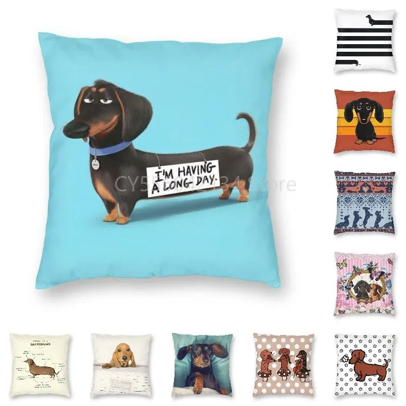

Dachshund Cushion Cover 45x45cm Home Decor Badger Wiener Sausage Dog Throw Pillow Case for Living Room Fashion Pet Pillowcover