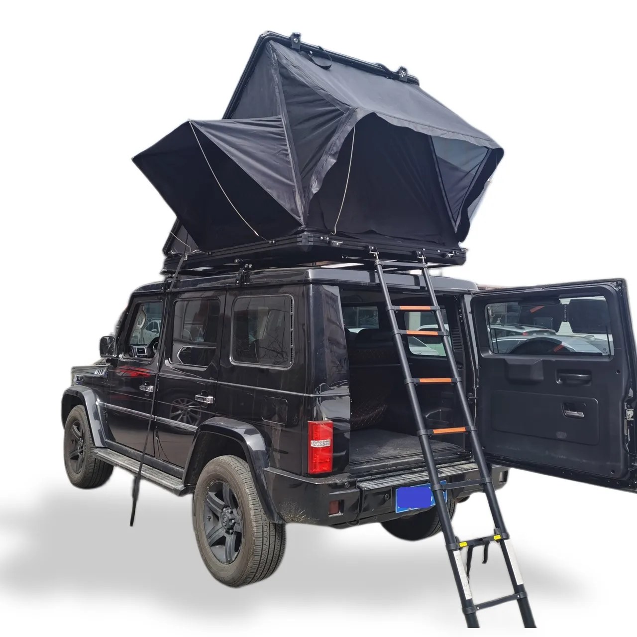 

Remaco Aluminium Triangle Camping OEM Rooftop Tents 4 Person Black Tente De Toit Hardshell RTT Roof Top Tent