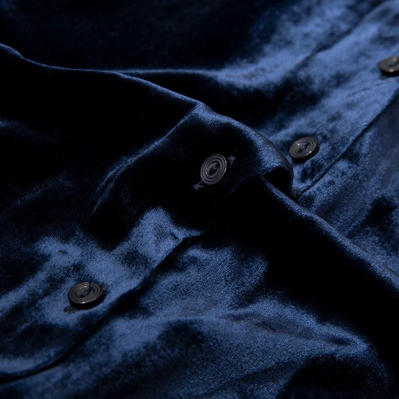 Легкая роскошная 30% натуральная шелковая бархатная рубашка с v-образным вырезом и