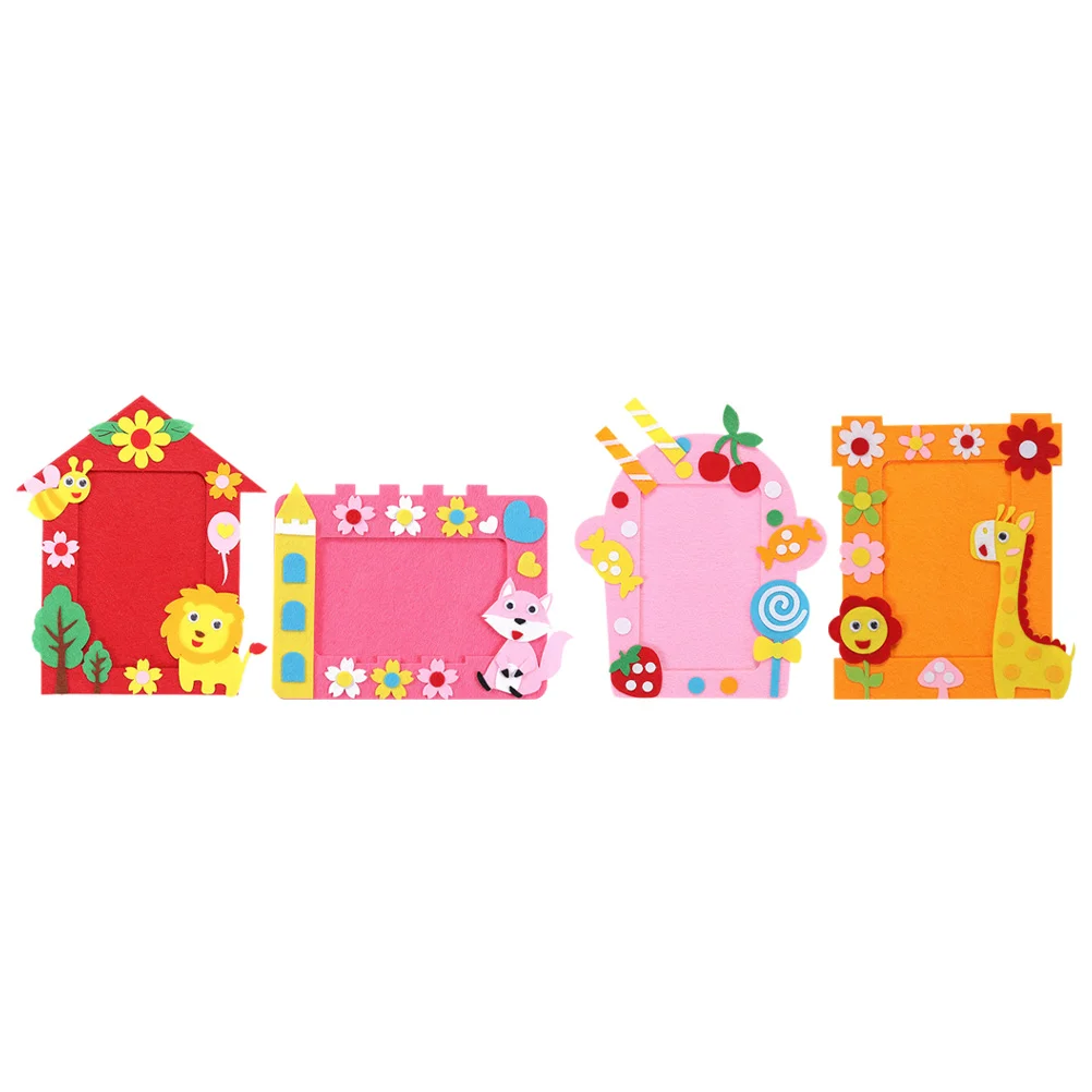 

Frame Photo Picture Frames Diy Craft Non Woven Kids Cartooncrafts Summer Feltdesktop Colorful Children Kit Glue Holiday Toddler