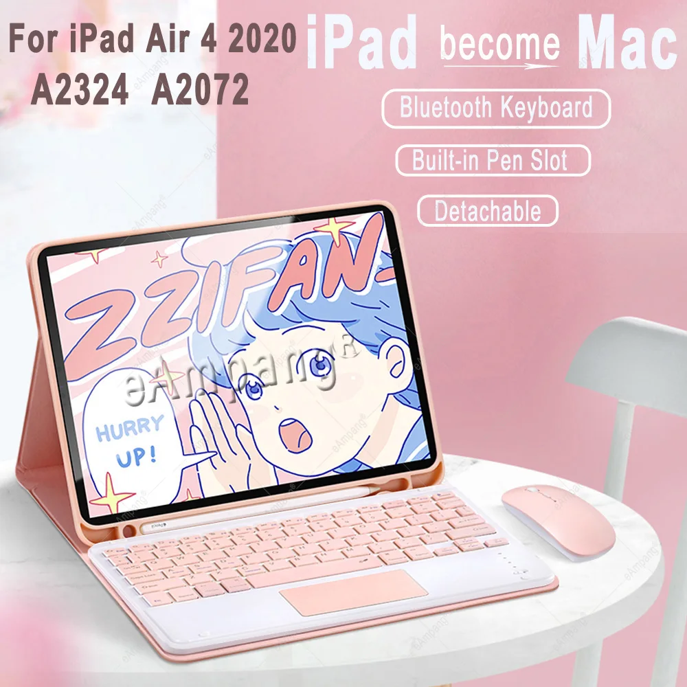 

Чехол с тачпадом клавиатура мышь для iPad Air 4 2020 4-го поколения 10,9 крышка русская клавиатура со слотом для ручки Беспроводные мыши