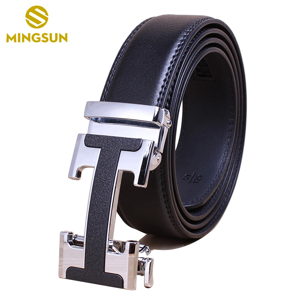 Black Genuine Leather Belt for 3.5cm Width Fashion Jeans Waist Decorative Strap Man Luxury Brand Automatic Alloy Buckle Ceinture