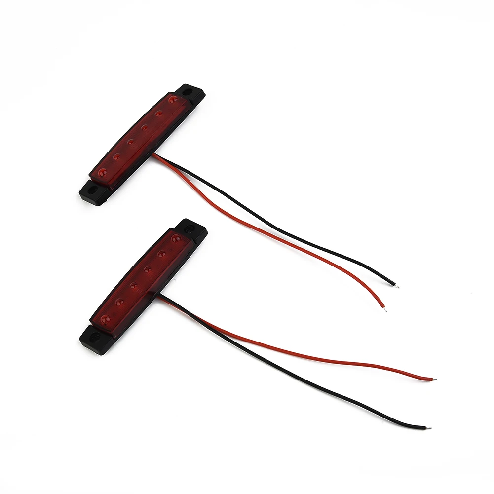 

Durable Great Tail light Marker Light trailers 2Pcs trucks 6-LED vans ABS Brake Double-sided panel Sealed Stop