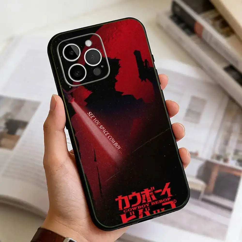 Фото Чехол для телефона C-Cowboy Anime B-Bebop для iPhone 11 12 13 14 15 16 17 Pro Max, легкий и практичный, мягкий черный чехол. №2