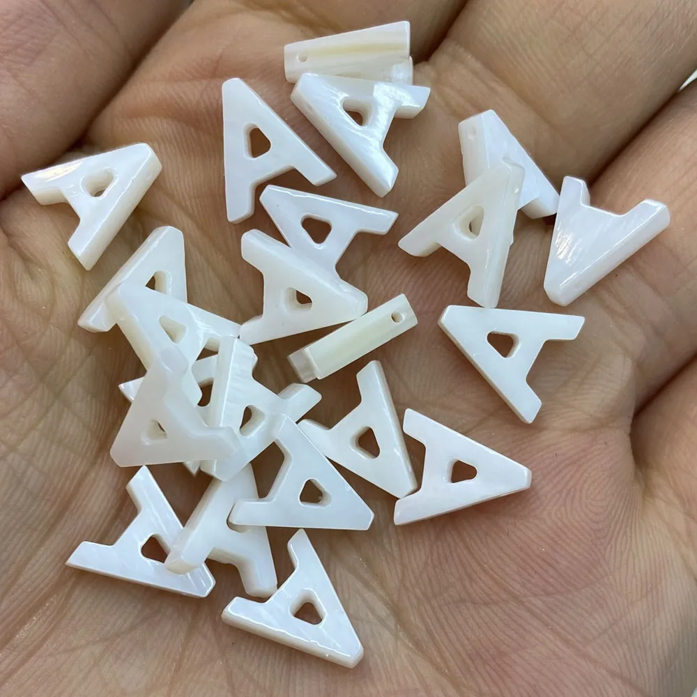 50 PCS Natural White Shell Letter ABCD Beads DIY Jewelry Making Necklace Bracelet Earrings Accessories Gift