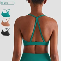 nuls naked feel women thin strap cross back sports bra yoga crop top strappy fitness bra comfortable workout bras