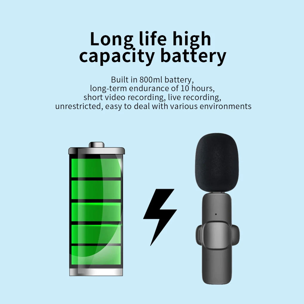 Беспроводной микрофон Bluetooth-совместимый с зажимом