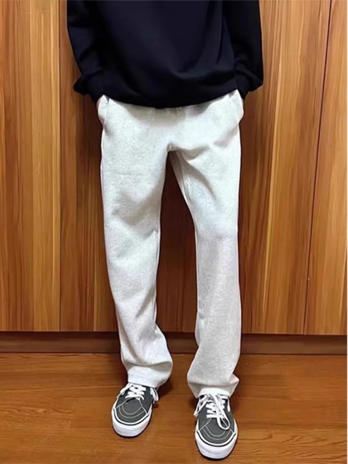 Меланж-серые спортивные штаны мужские осенне-зимние американские винтажные