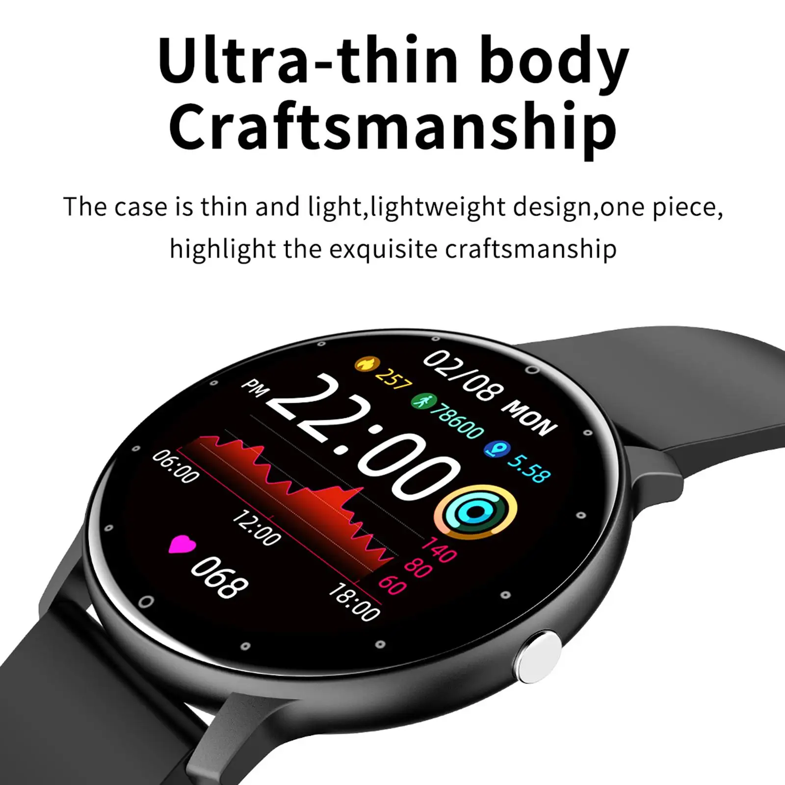 1 28 дюймовые Смарт-часы Zl02D FitnessTracker Шагомер Секундомер сенсорный экран браслет