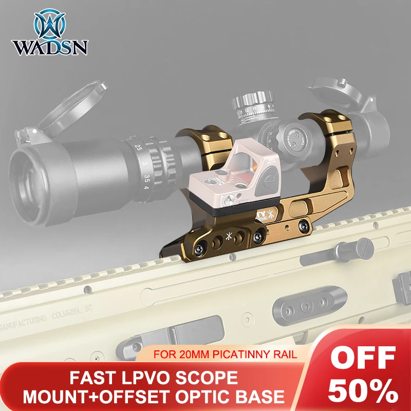 

WADSN UNITY Tactical Scope Mount Fast 30mm Scope Rings RMR Offset Optic Base T1 T2 Red dot holosun sight 32X 8X Metal AR15