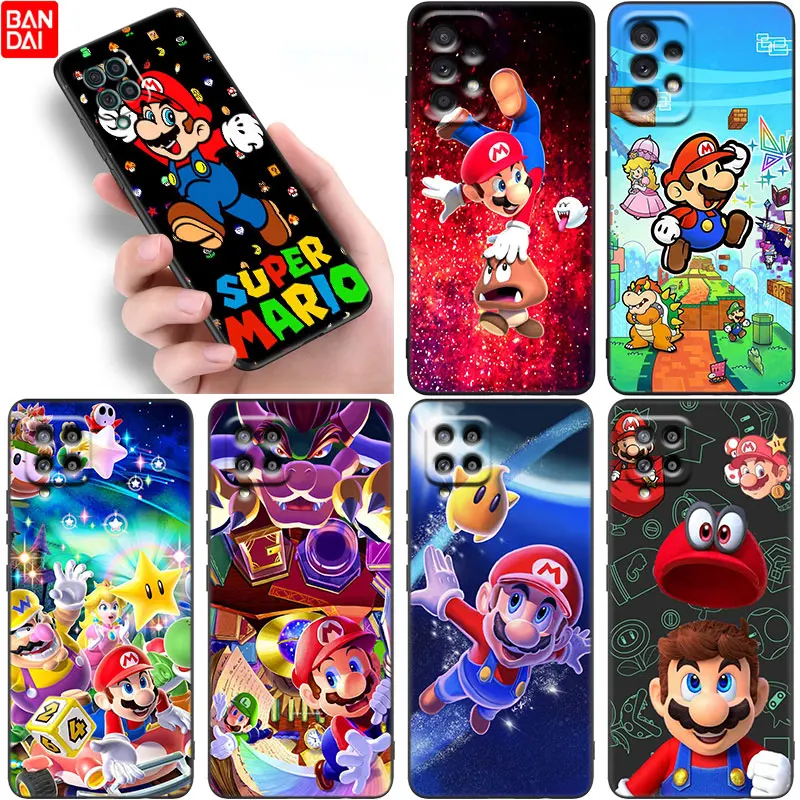

Cartoon Super Mario Case For Samsung Galaxy A12 A13 A21S A22 A23 A31 A32 A33 A50 A51 A52 S A53 A70 A71 A72 A73 5G Black Cover