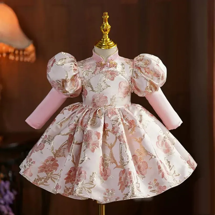 Осенне-зимнее Новое детское вечернее платье принцессы Свадебное для вечеринки в