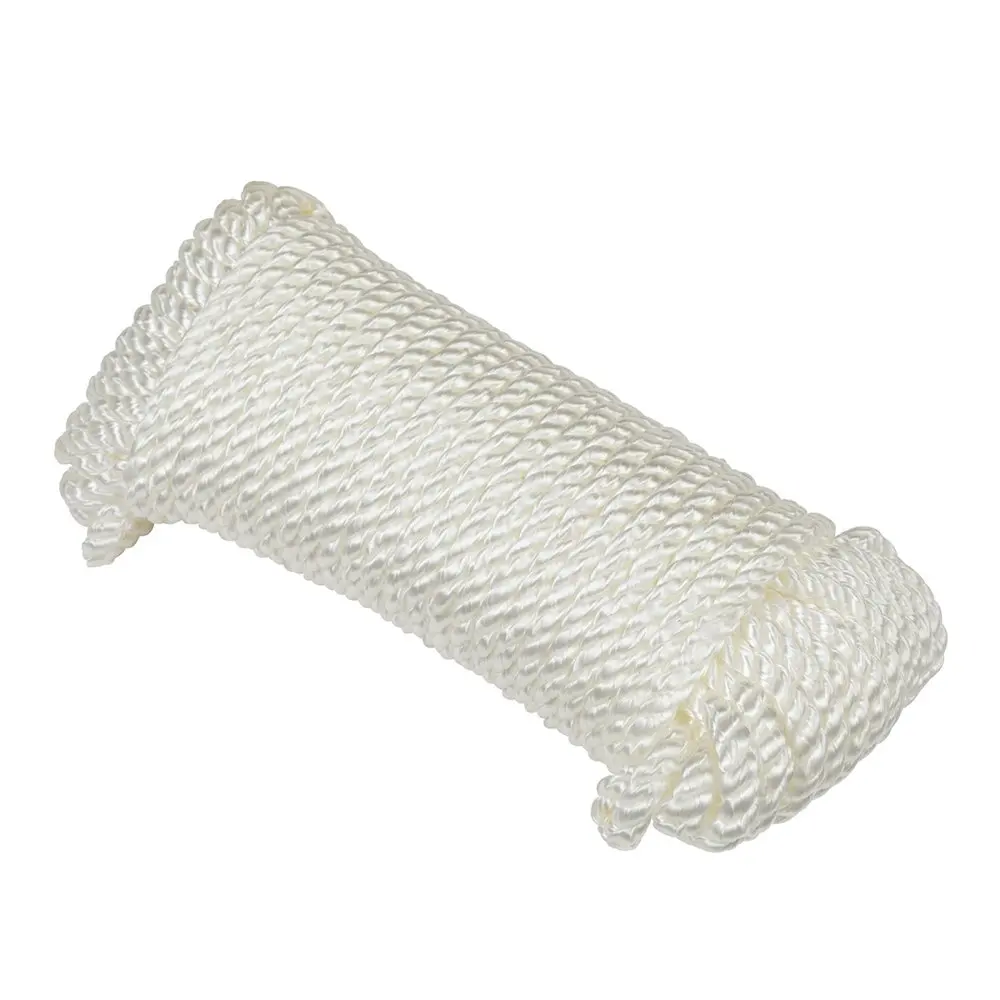 

1/4 in. x 50 ft. Twisted Marine Utility Dock Line and Rope, White, 100% nylon Camping Tool