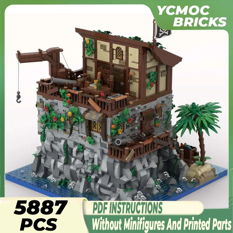 Технические Moc-кирпичи модель крепости остров пиратского черепа модульные