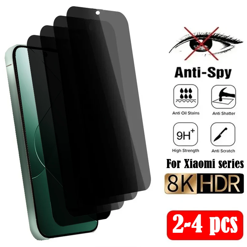 2-4 шт. антишпионское закаленное стекло с полным покрытием для Xiaomi 14T Pro 14 защитная