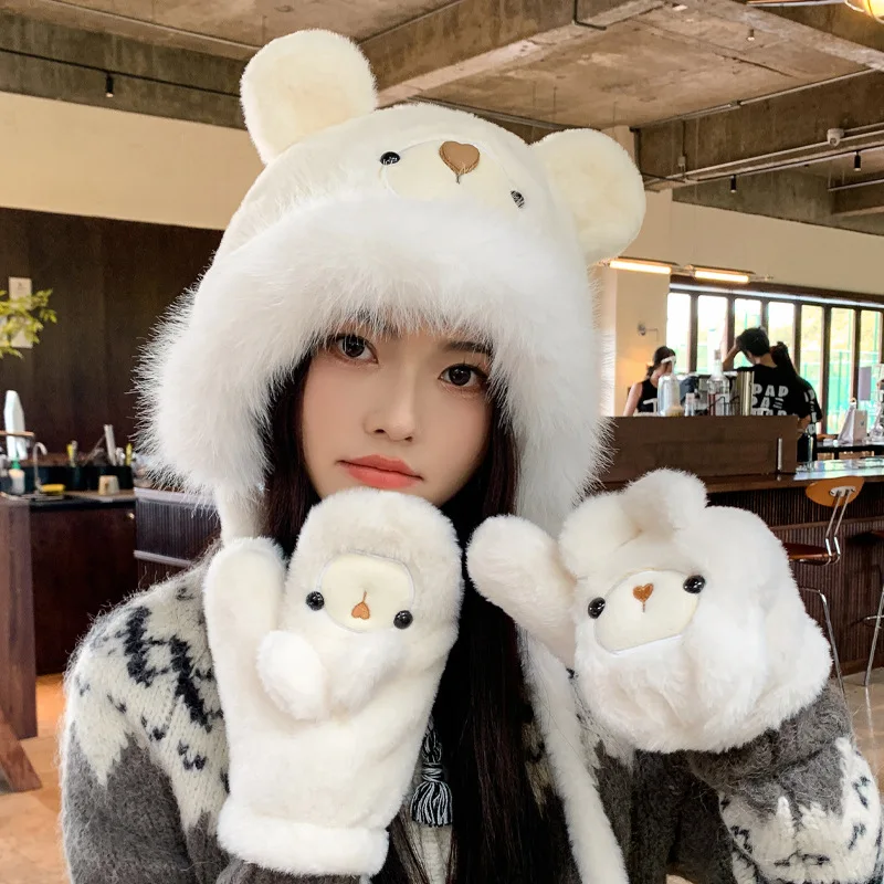 Женская шапка 2024 зимняя ветрозащитная и морозостойкая плюшевая утолщенная