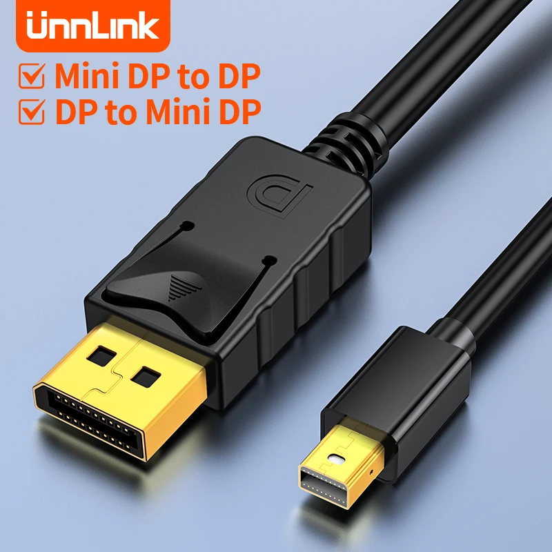 Unnlink Mini Displayport to DP Cable 2K 144Hz Двунаправленная передача 1.2 Adapter for MacBook Pro Games Smooth