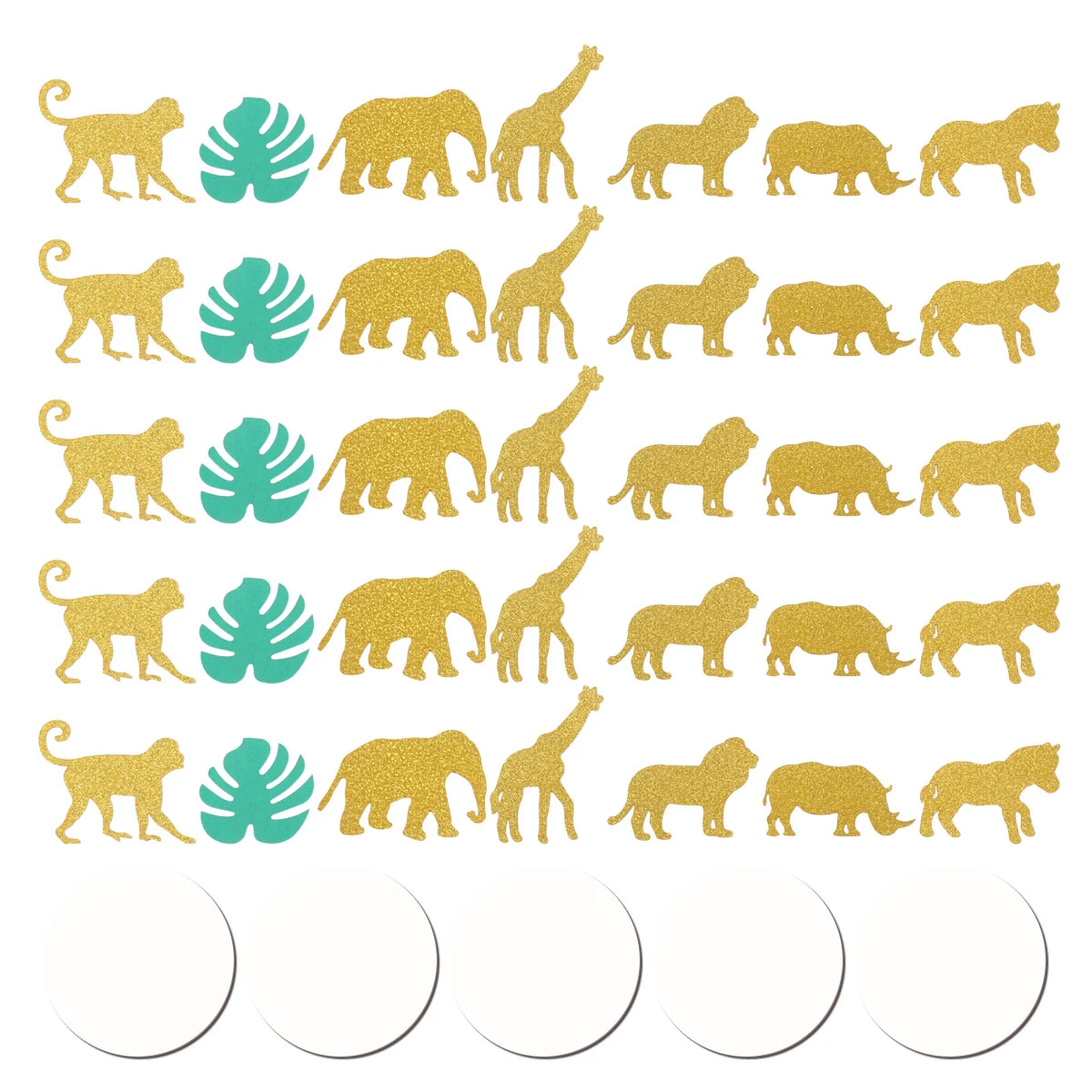 

100 Pcs Nativity Ornaments Kids Animal Confetti Baby Shower Balloon Animals Tropical Throwing Monstera Table Palm Leaf