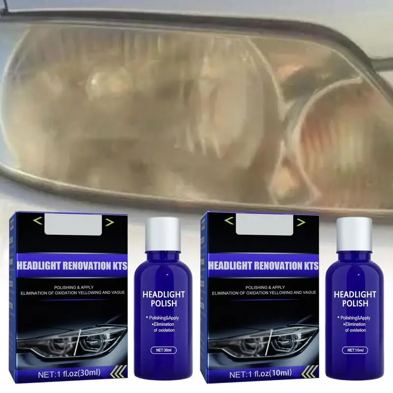 

Headlight Restoration Kit Headlight Polishing Kit Car Light Repair Liquid Quick Dissolve Swirl Includes Sponge And Sandpaper