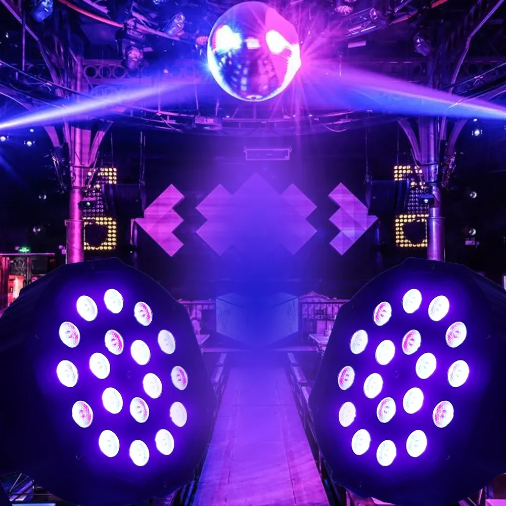 

18 LED 54W Sound Activated AUTO Violet Light Stage Disco Projector Lamp EU Plug for Home Theater Stage