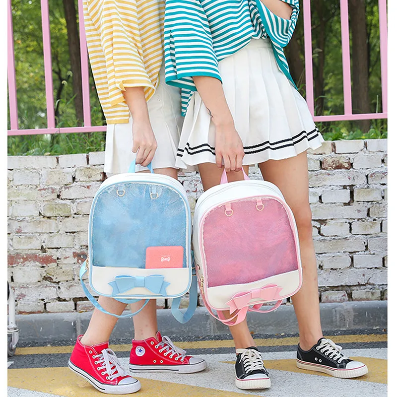 

Clear Transparent Backpacks Women Harajuku Bowknot Bags Bags School Bags For Teenage Girls Designer Bag Backpacks