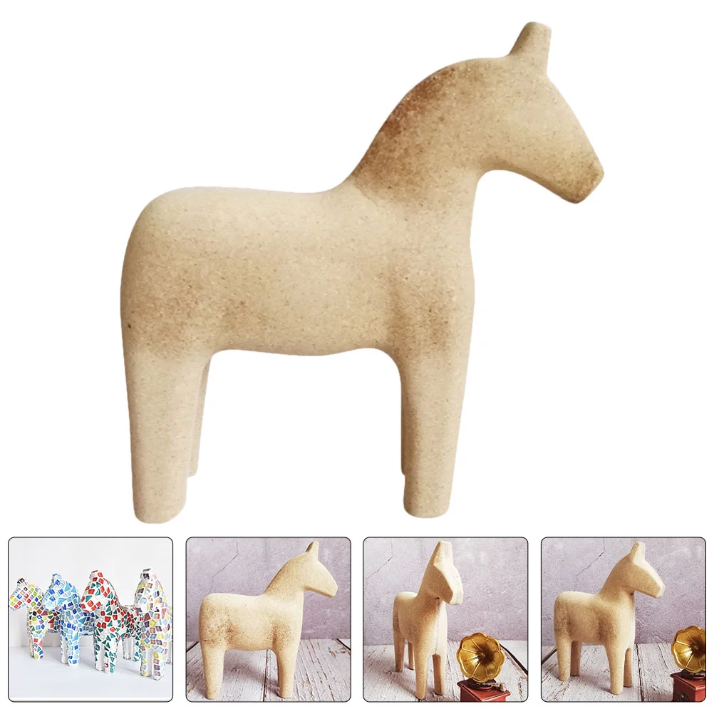 

Horse Wooden Sculpture Figurine Wood Rocking Painting Kids Statue Crafts Diy Desktop Horses Decorationdala Toy Ornaments