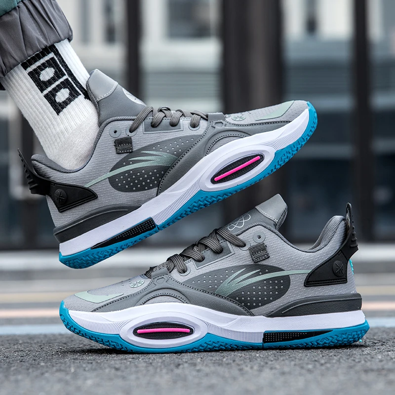 Summer high-top basketball shoes wear-resistant non-slip basketball sneakers high-elastic contrast color lace-up basket sneakers