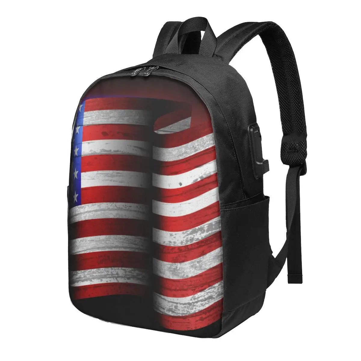 

Мужской деловой рюкзак с USB-зарядкой и американским флагом