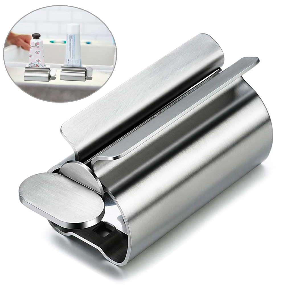 

1PC Home Stainless Steel Toothpaste Tube Squeezer Labor Saving Toothpaste Tube Wringer Dispenser Rolling Holder Bathroom Supply