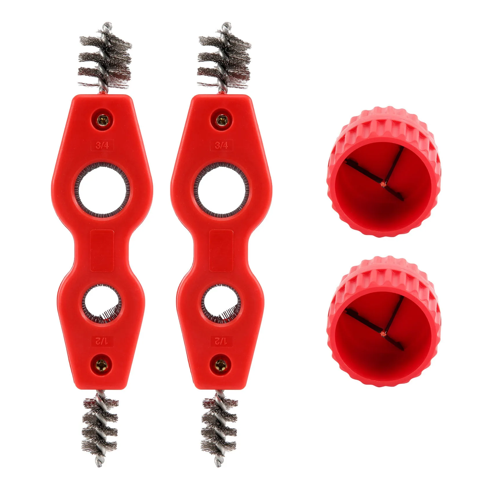 

4 Pcs Copper Pipe Cleaner and Reamer Set Inner-Outer Reamer Pipe and Tube Deburring Reamer Chamfer Tool (Red)