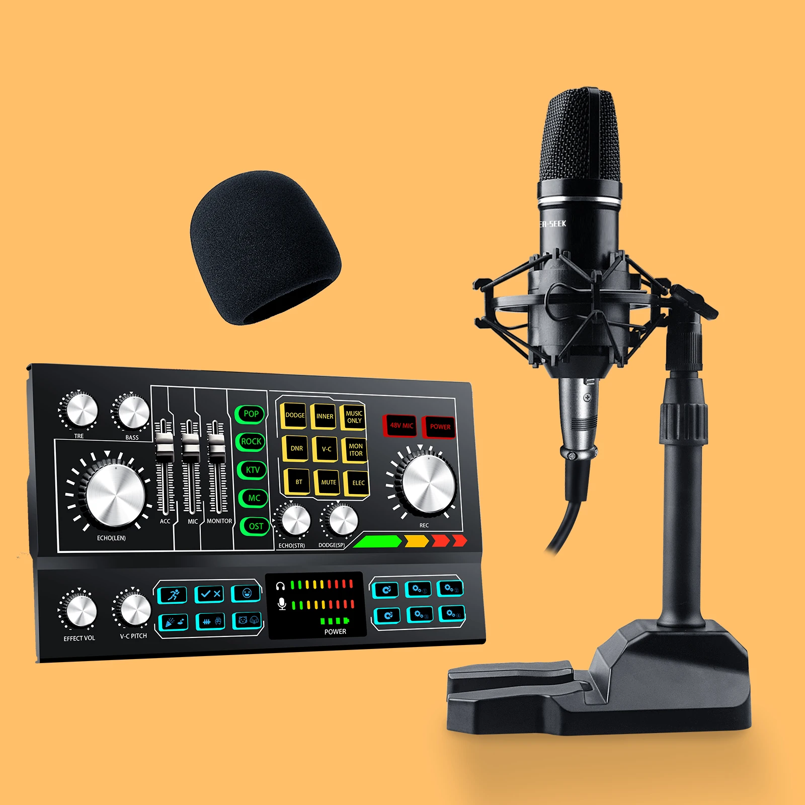 

Excellent-quality Live Broadcast Gaming Singing Recording External Sound Mixer