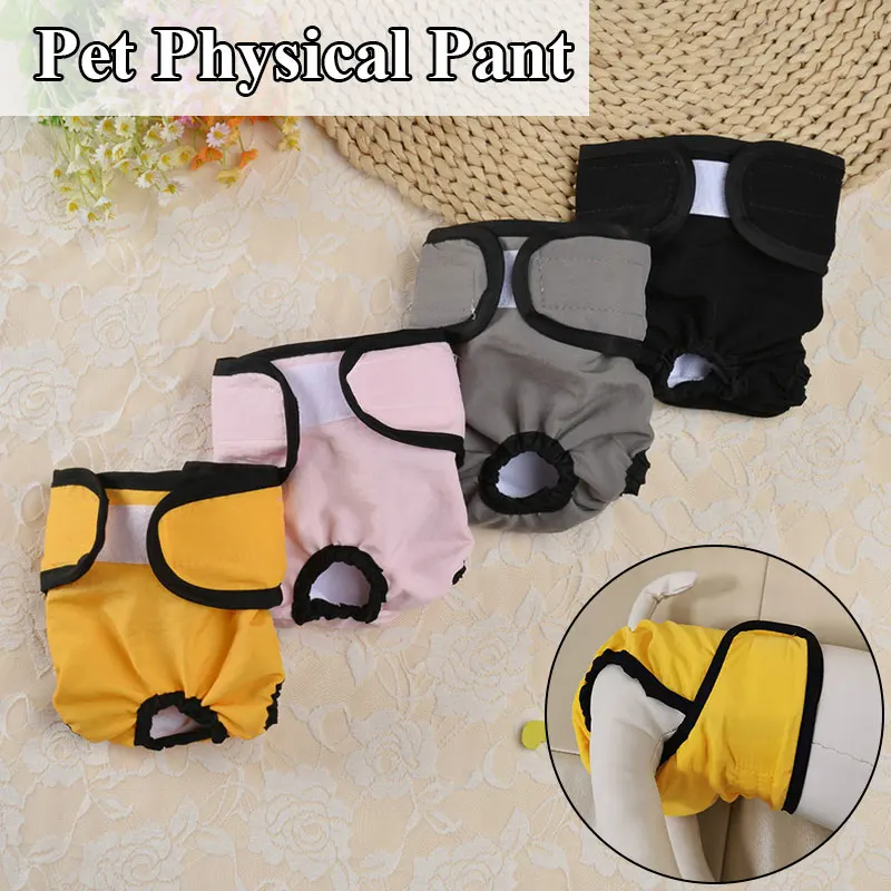 

4 Colors Optional Dog Physiological Pants Diaper Hygiene Washable Cotton Women's Dog Panties Shorts Dog Hygiene Panties XS-XL