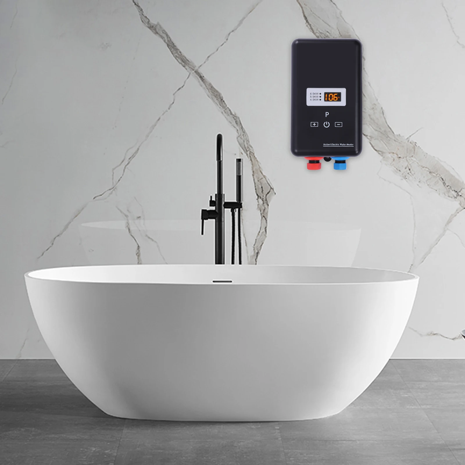

Electric Instant Water Heater with Remote Thermostatic Function Digital Display