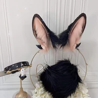 new black rabbit anime beast ear beast tail wolf ear cat ear fox ear headband custom cosplay