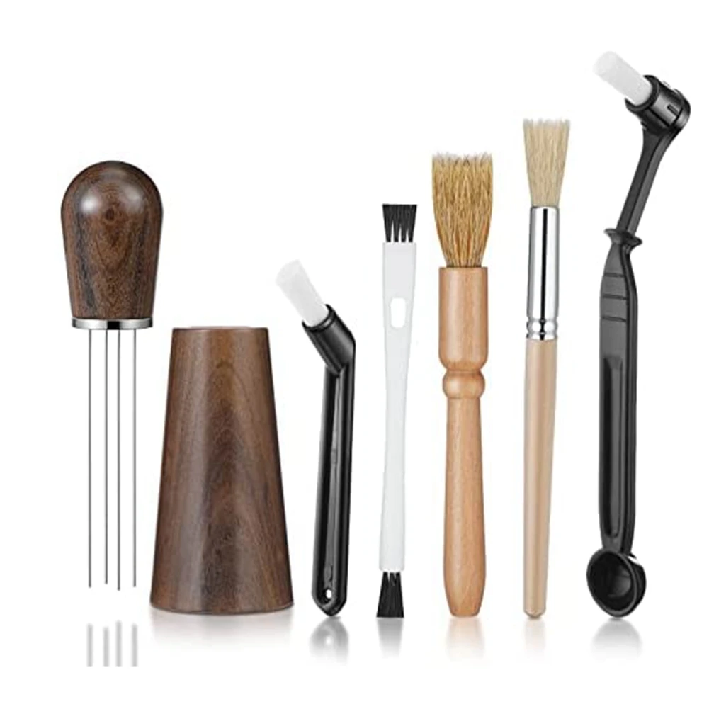 

6 Pieces Espresso Coffee Stirrer Coffee Brush Set Espresso Brush Kit Espresso Accessories Espresso Distribution Tool