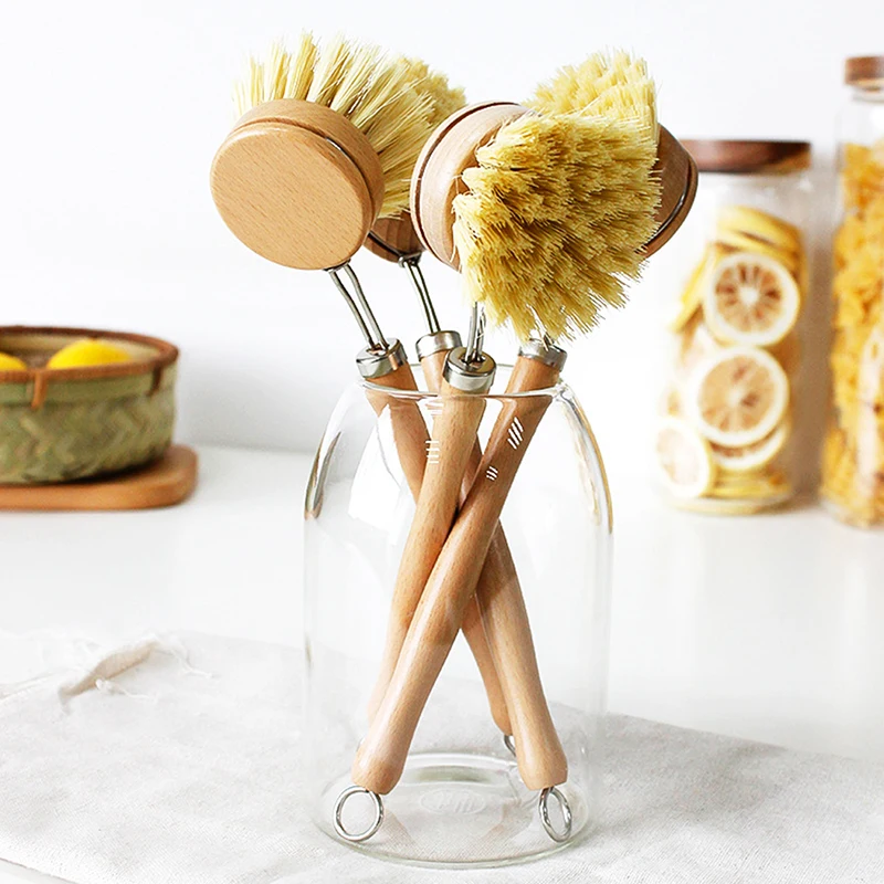 

Wooden Handle Cleaning Brush Kitchen Household Cleaning Brush Beech Wood Long Handle Brush Dish Cleaning Tool