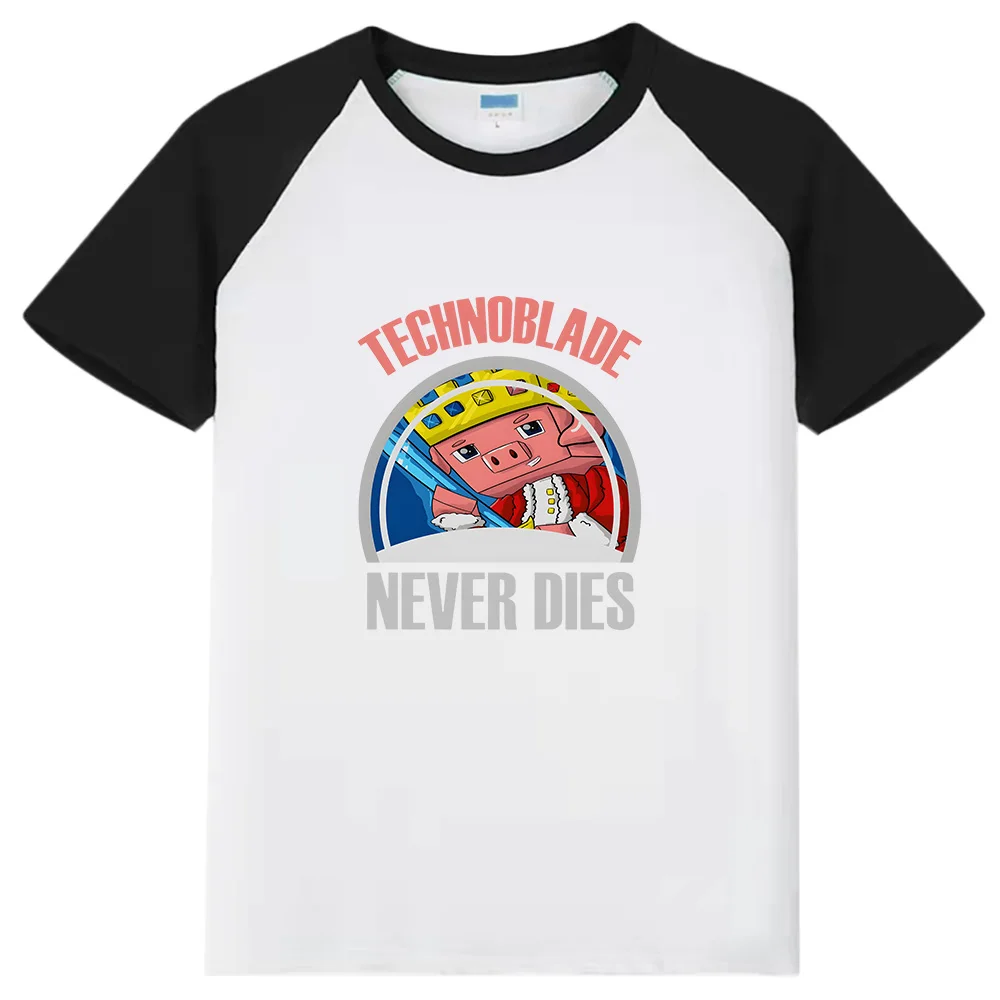 Technoblade Never Dies T-Shirt Kawaii Girls Dream SMP Tshirt Children's Casual Short Sleeve Kids 100%cotton Top Boys Graphic Tee
