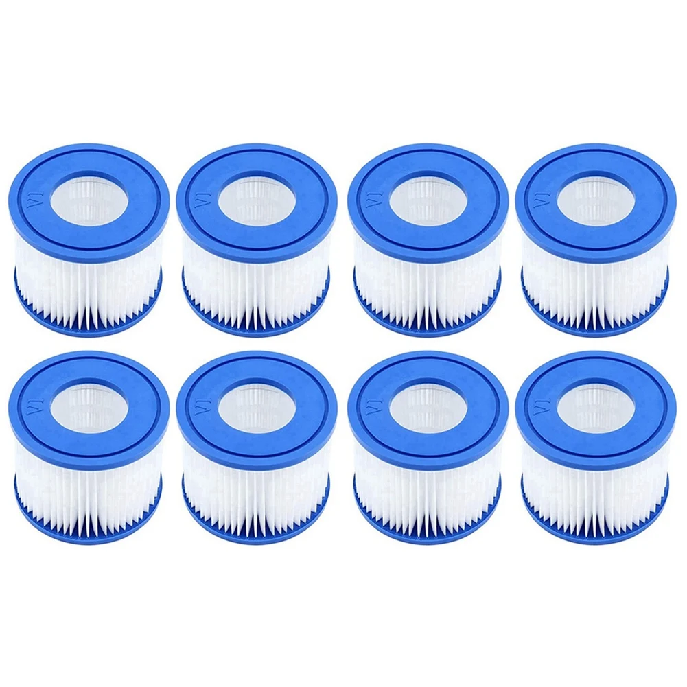 

8Pcs Swimming Pool Replacement Filter Elements VI Inflatable Filter Elements for Bestway VI Lay-Z-Spa Miami
