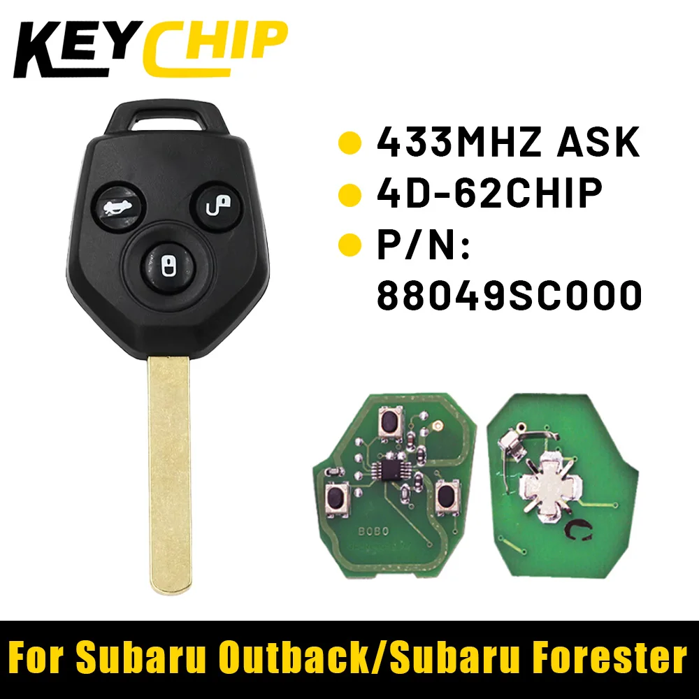 KC 88049SC000 для Subaru Forester Outback Legacy 2008-2014 433 МГц 4D-62 ЧИП автомобильный вход дистанционный ключ без логотипа