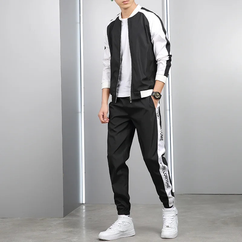 

Hip Hop Tracksuits Men Casual Sports Mens Sweatsuit Streetwear Fitness Clothing Two Pieces Sweatshirt Sweatpant Male Tracksuit