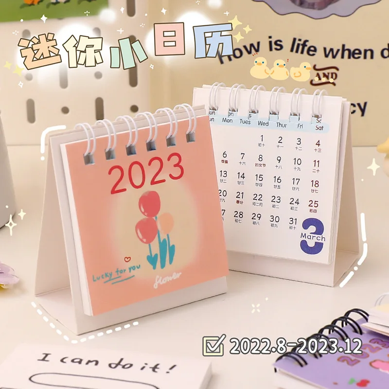 

Lovely Mini Desk Calendar Office Itinerary Desktop Calendar Book Middle School Students' Study Plan Agenda Book