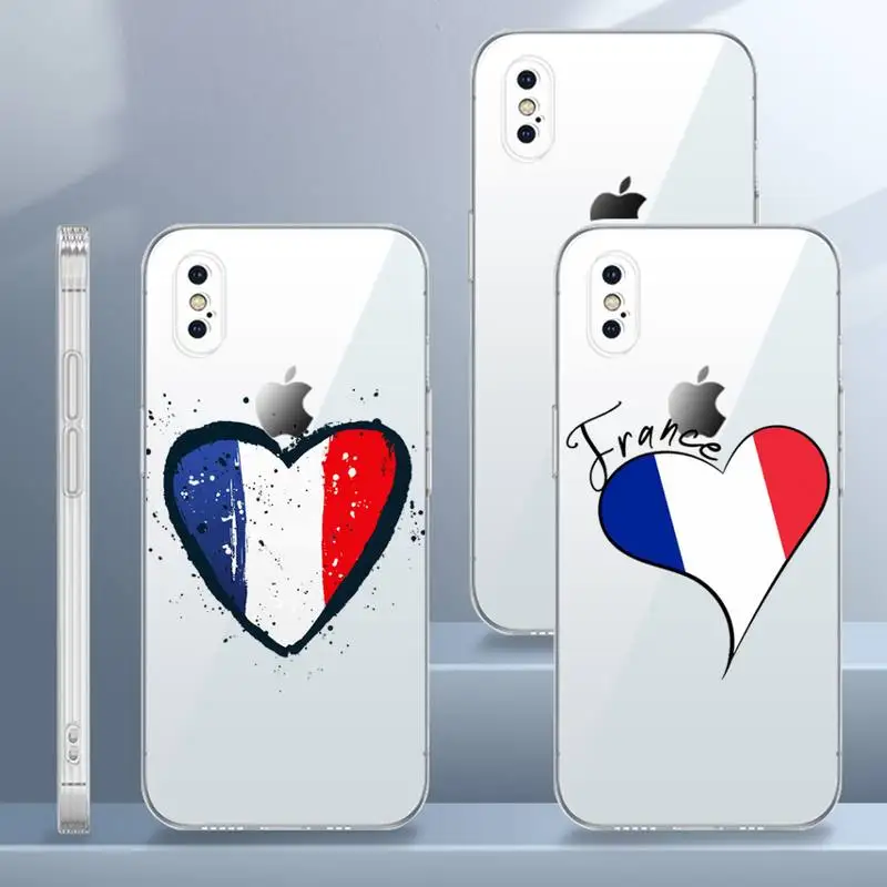 

Tricolor France French Flag map Phone Case Transparent soft For iphone 11 13 12 14 x xs xr pro max mini plus