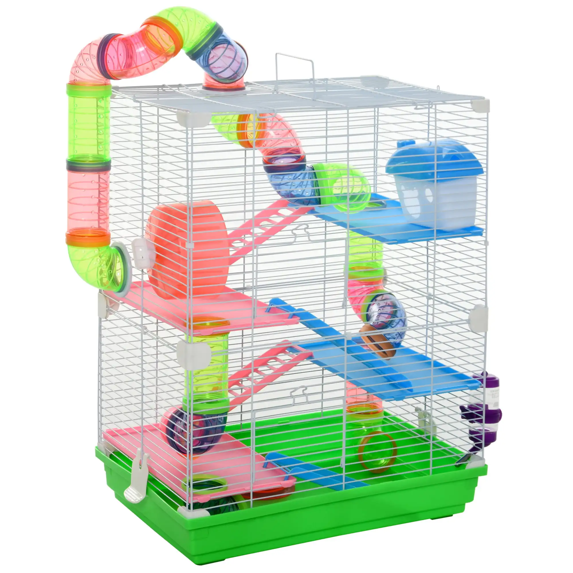 

Hamster & Gerbil Cage Habitat Kit with Exercise Wheel & Play Tubes