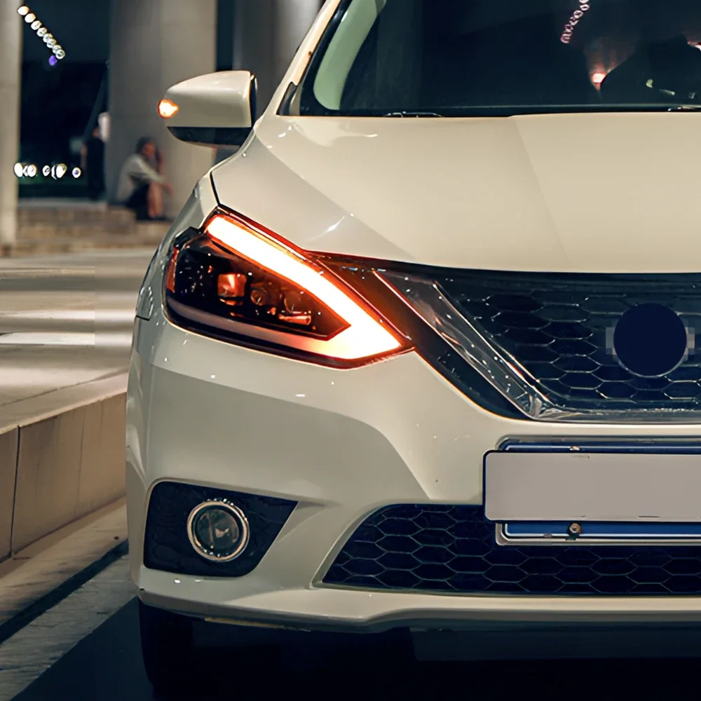 Фото Автомобильные передние фонари для Nissan Sylphy Sentra 13th 2016-2019, обновленная сборка автомобильных фар, светодиодные 4 линзы проектора, аксессуары №3