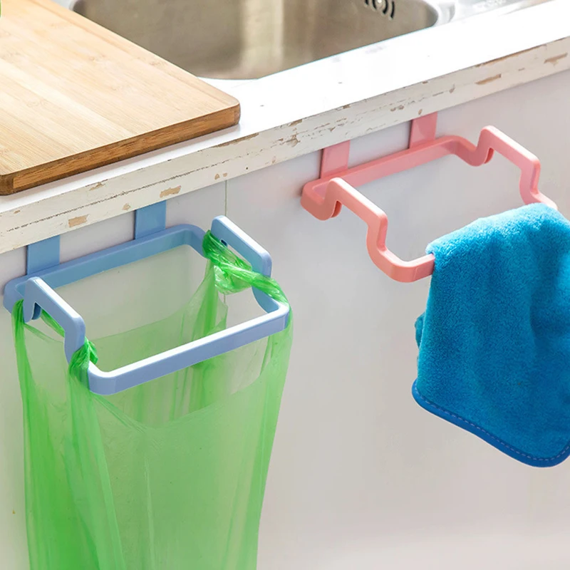 

Kichen Organizer Cupboard Door Back Hanging BagCabinet Door Organizer Towel Holders Trash Bag Hanger Storage Shelf Cabinet