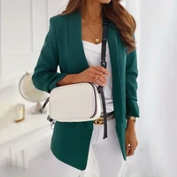 solid color slim fit blazer office lady lapel long sleeve jacket chic casual commute blazer spring autumn 2021 new chic coats ol