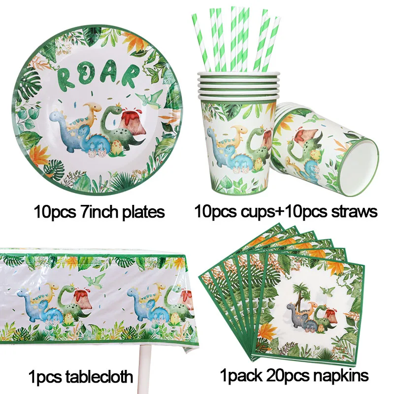 

Набор одноразовой посуды с динозаврами